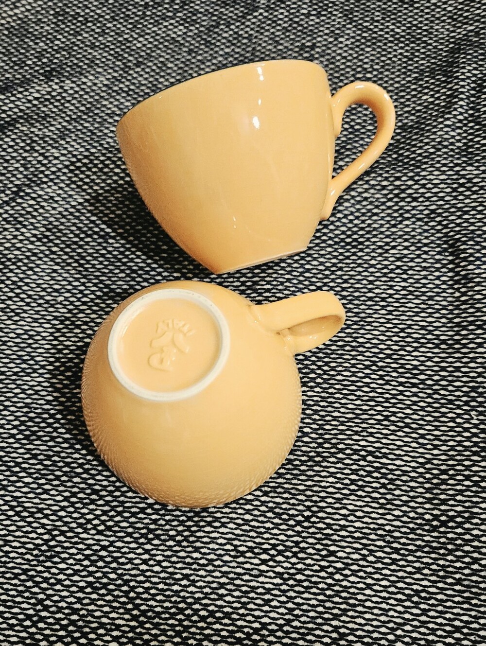 Vintage Pagnossin Coffee Tea Cups, Yellow